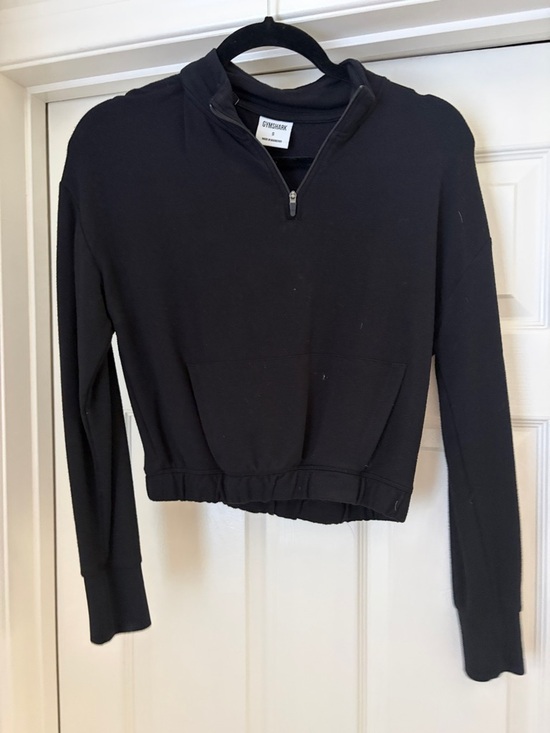 Gymshark Jackets & Blazers - Gymshark Black Cropped Half-Zip Hoodie